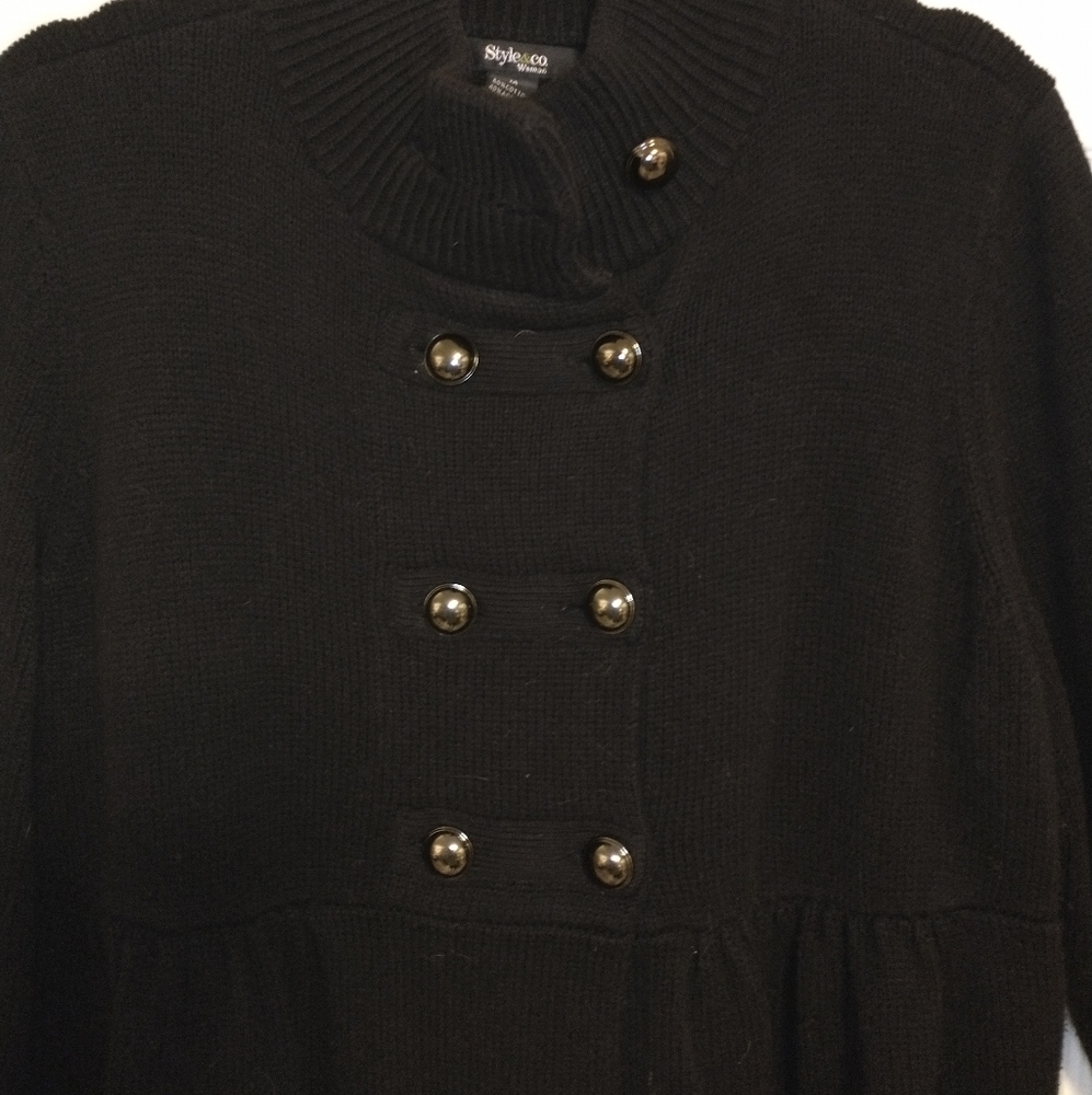 Style & Co. Double Button Front Sweater - Picture 3 of 7